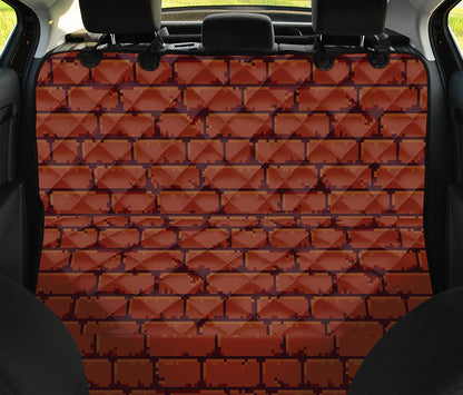 8-Bit Pixel Brick Wall Print Pet Car Back Seat Cover