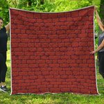 8-Bit Pixel Brick Wall Print Quilt