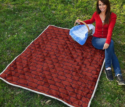 8-Bit Pixel Brick Wall Print Quilt