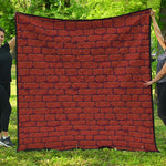 8-Bit Pixel Brick Wall Print Quilt