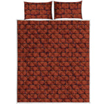 8-Bit Pixel Brick Wall Print Quilt Bed Set