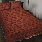 8-Bit Pixel Brick Wall Print Quilt Bed Set