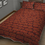 8-Bit Pixel Brick Wall Print Quilt Bed Set