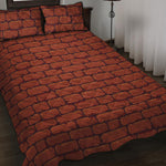 8-Bit Pixel Brick Wall Print Quilt Bed Set