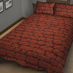 8-Bit Pixel Brick Wall Print Quilt Bed Set