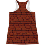 8-Bit Pixel Brick Wall Print Women's Racerback Tank Top