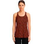 8-Bit Pixel Brick Wall Print Women's Racerback Tank Top