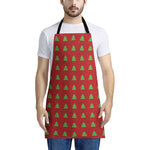 8-Bit Pixel Christmas Tree Pattern Print Apron