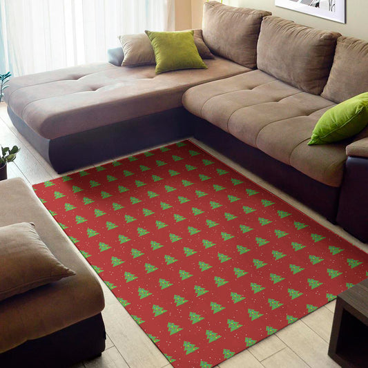 8-Bit Pixel Christmas Tree Pattern Print Area Rug