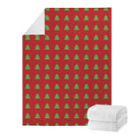 8-Bit Pixel Christmas Tree Pattern Print Blanket