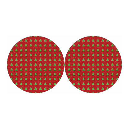 8-Bit Pixel Christmas Tree Pattern Print Car Coasters