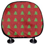 8-Bit Pixel Christmas Tree Pattern Print Car Headrest Covers