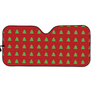 8-Bit Pixel Christmas Tree Pattern Print Car Sun Shade