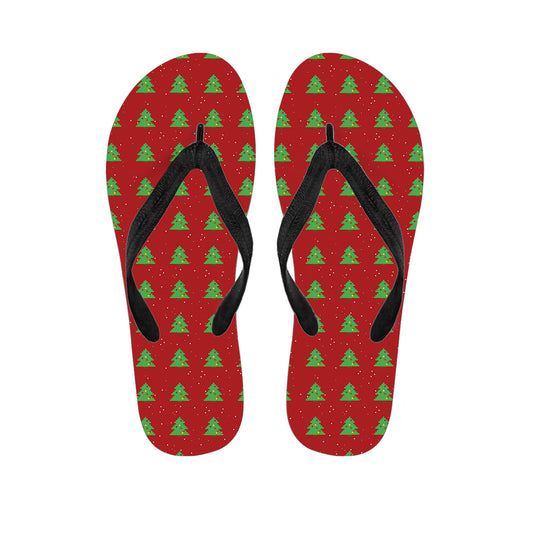 8-Bit Pixel Christmas Tree Pattern Print Flip Flops