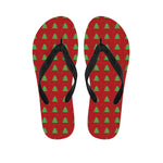 8-Bit Pixel Christmas Tree Pattern Print Flip Flops