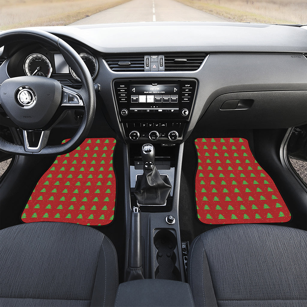8-Bit Pixel Christmas Tree Pattern Print Front Car Floor Mats