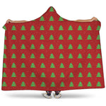8-Bit Pixel Christmas Tree Pattern Print Hooded Blanket