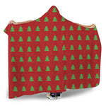 8-Bit Pixel Christmas Tree Pattern Print Hooded Blanket