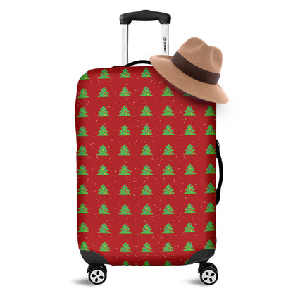 8-Bit Pixel Christmas Tree Pattern Print Luggage Cover