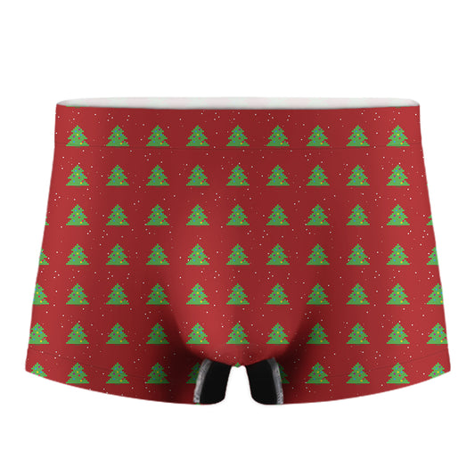 8-Bit Pixel Christmas Tree Pattern Print Men's Boxer Briefs