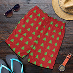 8-Bit Pixel Christmas Tree Pattern Print Men's Shorts
