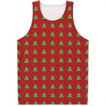 8-Bit Pixel Christmas Tree Pattern Print Men's Tank Top