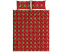 8-Bit Pixel Christmas Tree Pattern Print Quilt Bed Set