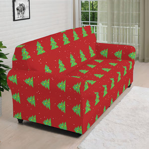 8-Bit Pixel Christmas Tree Pattern Print Sofa Cover