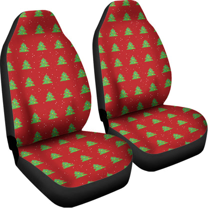 8-Bit Pixel Christmas Tree Pattern Print Universal Fit Car Seat Covers