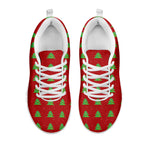 8-Bit Pixel Christmas Tree Pattern Print White Sneakers