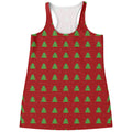 8-Bit Pixel Christmas Tree Pattern Print Women's Racerback Tank Top