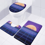 8-Bit Pixel Digital Landscape Print 3 Piece Bath Mat Set
