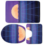 8-Bit Pixel Digital Landscape Print 3 Piece Bath Mat Set