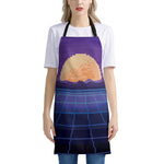 8-Bit Pixel Digital Landscape Print Apron