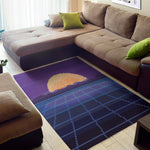 8-Bit Pixel Digital Landscape Print Area Rug