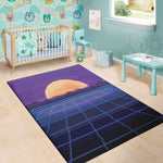 8-Bit Pixel Digital Landscape Print Area Rug