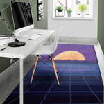 8-Bit Pixel Digital Landscape Print Area Rug