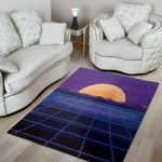 8-Bit Pixel Digital Landscape Print Area Rug