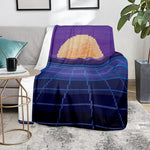 8-Bit Pixel Digital Landscape Print Blanket