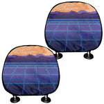8-Bit Pixel Digital Landscape Print Car Headrest Covers