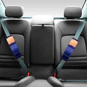 8-Bit Pixel Digital Landscape Print Car Seat Belt Covers
