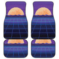8-Bit Pixel Digital Landscape Print Front and Back Car Floor Mats