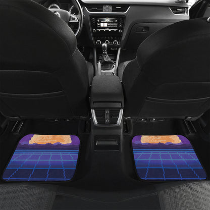 8-Bit Pixel Digital Landscape Print Front and Back Car Floor Mats
