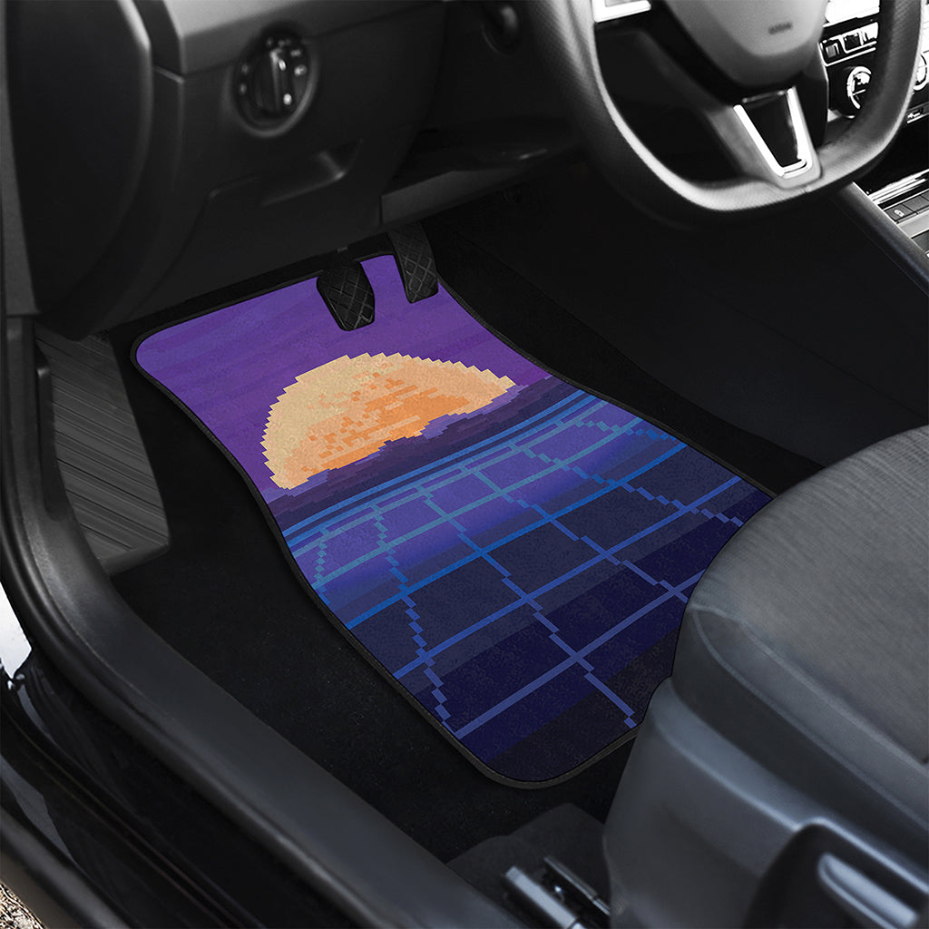 8-Bit Pixel Digital Landscape Print Front and Back Car Floor Mats