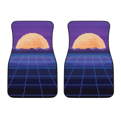 8-Bit Pixel Digital Landscape Print Front Car Floor Mats