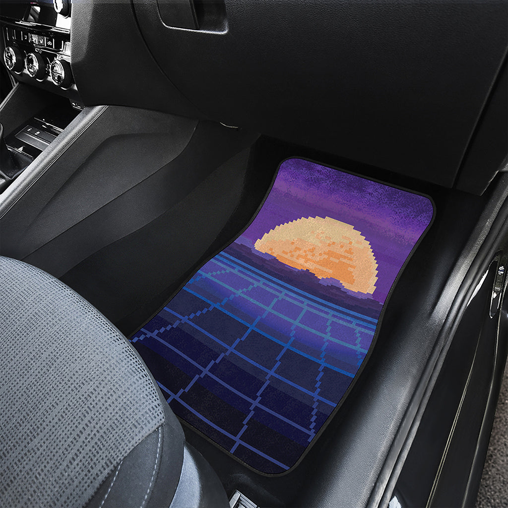 8-Bit Pixel Digital Landscape Print Front Car Floor Mats