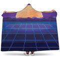 8-Bit Pixel Digital Landscape Print Hooded Blanket