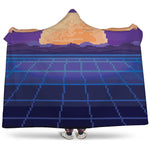 8-Bit Pixel Digital Landscape Print Hooded Blanket