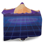 8-Bit Pixel Digital Landscape Print Hooded Blanket