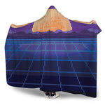 8-Bit Pixel Digital Landscape Print Hooded Blanket